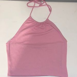 baby pink adjustable halter top